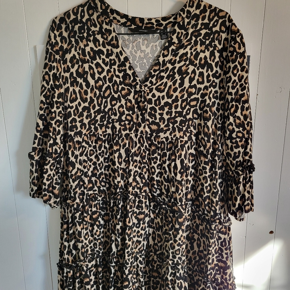 Leopard print mini dress